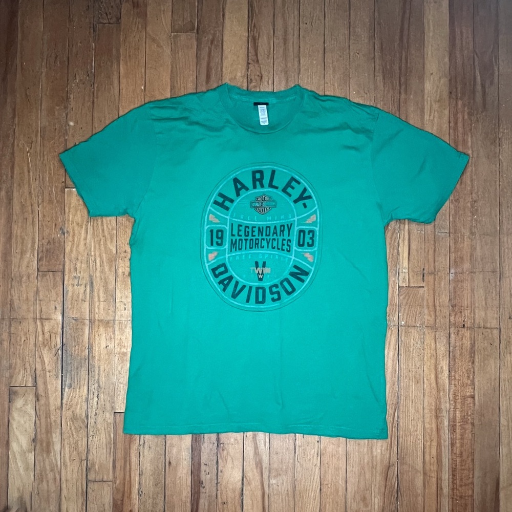 Harley-Davidson Teal Graphic T-Shirt for Men (Size Xl)